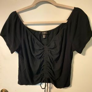 Black Ripped Cropped Top